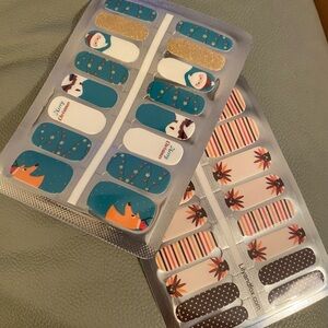2 Nailwrap Sets Thanksgiving Christmas Turkey Stripes Dots~Santa Glitter Reindee